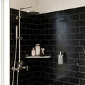 Nero Marquina (Black) Marble 3x6 Honed Tile — Bathroom shower wall
