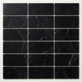 Nero Marquina (Black) Marble 3x6 Honed Tile close-up