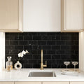 Nero Marquina (Black) Marble 3x6 Honed Tile — Wet Bar backsplash