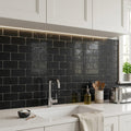 Nero Marquina (Black) Marble 3x6 Tumbled Tile — Kitchen backsplash
