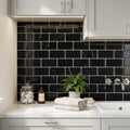 Nero Marquina (Black) Marble 3x6 Tumbled Tile — Laundry Room backsplash