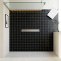 Nero Marquina (Black) Marble 5/8x5/8 Honed Mosaic — Bathroom shower floor