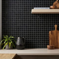 Nero Marquina (Black) Marble 5/8x5/8 Honed Mosaic — Kitchen backsplash