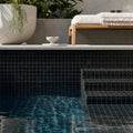 Nero Marquina (Black) Marble 5/8x5/8 Honed Mosaic — Swimming Pool pool interior tiling