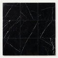 Nero Marquina Marble Tile 12x12 Polished close-up
