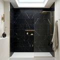 Nero Marquina Marble Tile 12x24 Honed — Bathroom shower wall