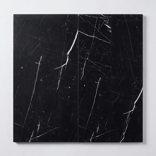 Nero Marquina Marble Tile 12x24 Honed close-up