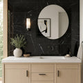 Nero Marquina Marble Tile 12x24 Polished — Bathroom vanity wall