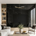 Nero Marquina Marble Tile 12x24 Polished — Living Room feature wall