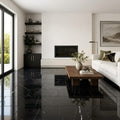 Nero Marquina Marble Tile 12x24 Polished — Living Room floor