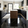 Nero Marquina Marble Tile 18x18 Polished — Kitchen floor