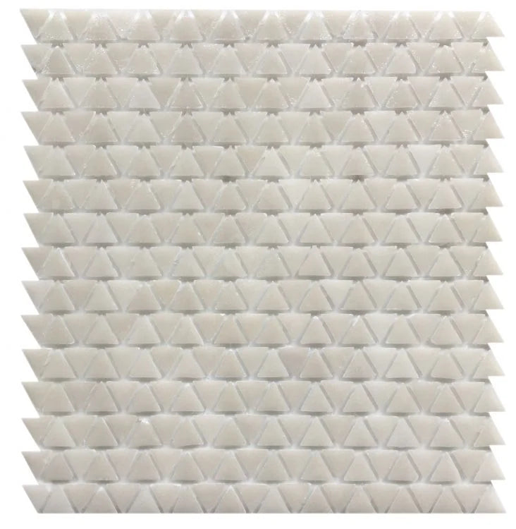 Neutra 6.0 from Italy Bianco 11x12 Triangle Glass Mosaic