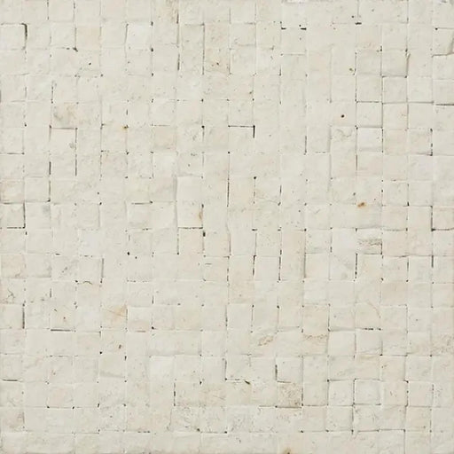 White Nico Mozaics Monochromic 8x8 marble mosaic tile with a square mosaic pattern