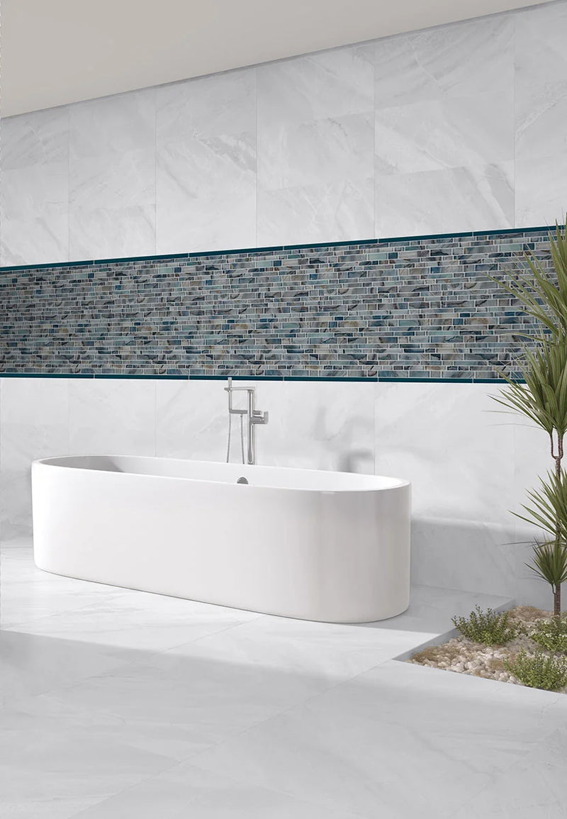 Night Sky Interlocking Pattern Misc. Glass Mosaic Tile