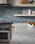 Night Sky Interlocking Pattern Misc. Glass Mosaic Tile