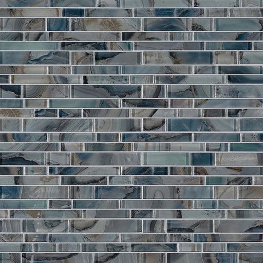 Night Sky Interlocking Pattern Misc. Glass Mosaic Tile