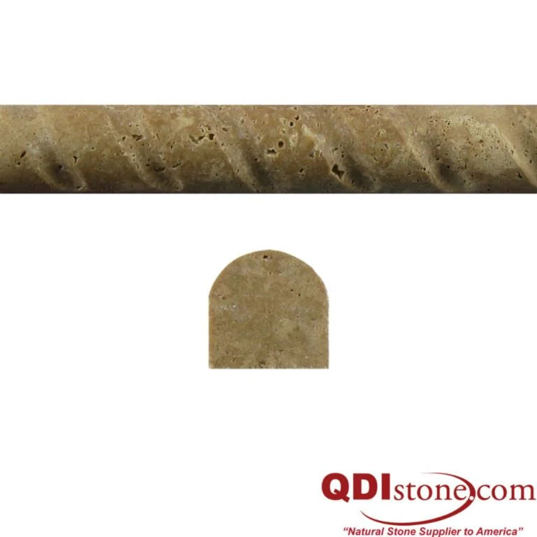 Noce 0.75x12x1 Unfilled & Honed Travertine Pencil Trim