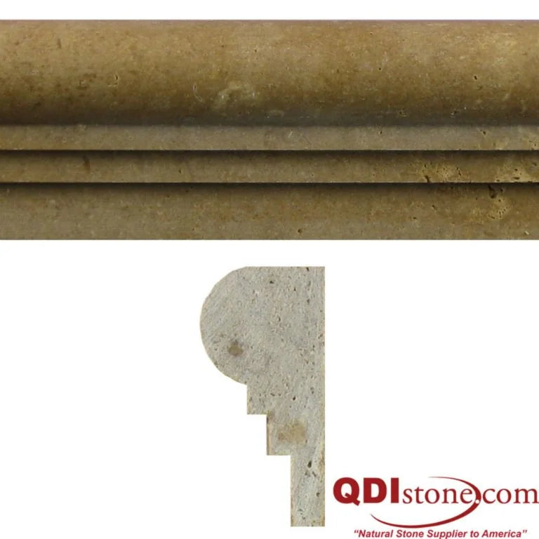 Noce 0.75x12x1 Unfilled & Honed Travertine Pencil Trim