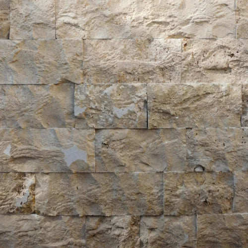 Noce 1x2 Split-Face Travertine Mosaic Tile