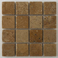Noce 1x1 Square Tumbled Travertine Mosaic close-up