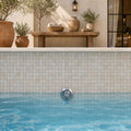 Noce 1x1 Tumbled Travertine Mosaic Tile — Swimming Pool pool interior tiling