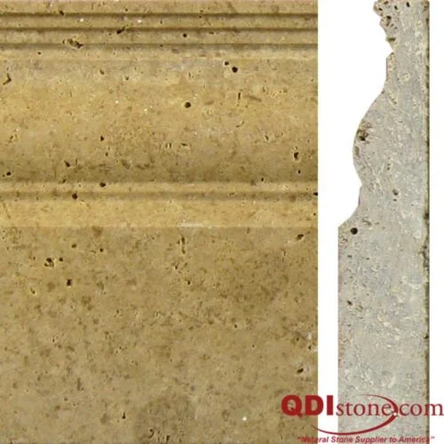 Single Ogee Noce 2x12x1 Unfilled & Honed Travertine Single Ogee Trim — Solidshape