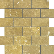 Noce 2x4 Filled & Honed Travertine 3D Mosaic Tile