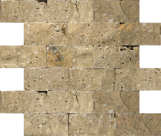 Noce 2x4 Split-Face Travertine Mosaic Tile