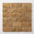 Noce 2x4 Subway Splitface Travertine Mosaic close-up