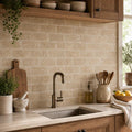 Noce 3x6 Tumbled Travertine Tile — Kitchen backsplash