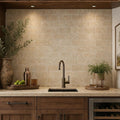 Noce 3x6 Tumbled Travertine Tile — Wet Bar backsplash