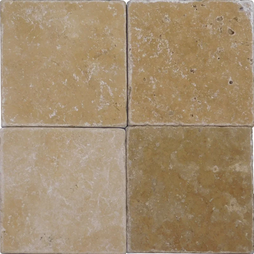Noce 4x4 Tumbled Travertine Tile