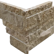 Noce 10x5.75x6 Split-Face Travertine Corner Ledger Stone