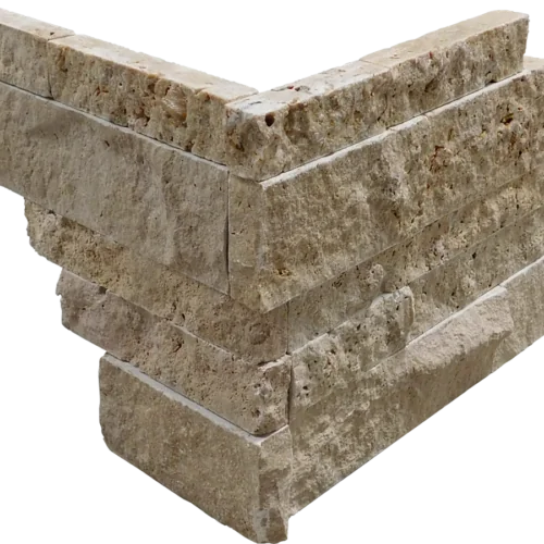 Noce 10x5.75x6 Split-Face Travertine Corner Ledger Stone
