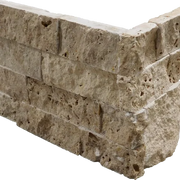 Noce 10x5.75x6 Split-Face Travertine Corner Ledger Stone