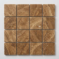 Noce (Antalya) Travertine 1x1 Filled & Honed Travertine Mosaic close-up