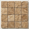 Noce (Antalya) Travertine 1x1 Split-faced Travertine Mosaic close-up