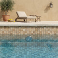 Noce (Antalya) Travertine 1x1 Split-faced Travertine Mosaic — Swimming Pool pool interior tiling