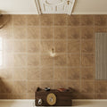 Noce (Antalya) Travertine 12x12 Filled & Honed Travertine Tile — Hallway floor