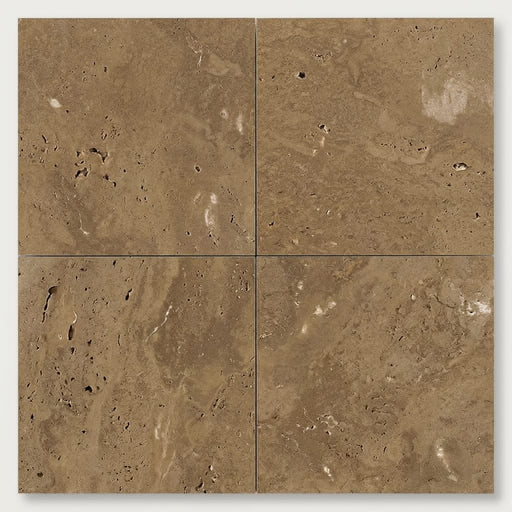 Noce (Antalya) Travertine 18x18 Filled & Polished Travertine Tile close-up