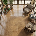 Noce (Antalya) Travertine 18x18 Filled & Polished Travertine Tile — Sunroom floor