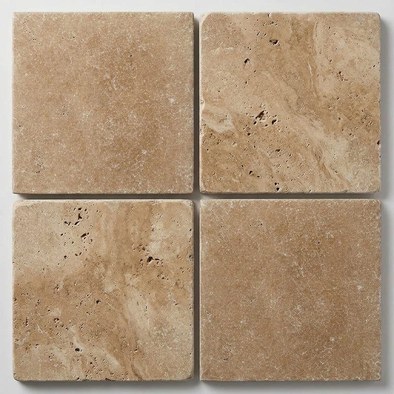 Noce (Antalya) Travertine 18x18 Tumbled Travertine Tile close-up