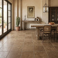 Noce (Antalya) Travertine 18x18 Unfilled, Brushed & Chiseled Travertine Tile — Living Room floor