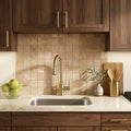 Noce (Antalya) Travertine 2x2 Filled & Honed Travertine Mosaic — Kitchen backsplash