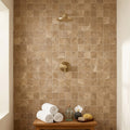 Noce (Antalya) Travertine 2x2 Filled & Honed Travertine Mosaic — Spa spa interior