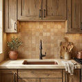 Noce (Antalya) Travertine 2x2 Tumbled Travertine Mosaic — Kitchen backsplash