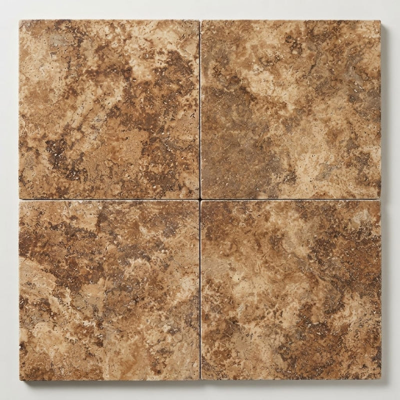 Noce (Antalya) Travertine 24x24 Filled & Honed Travertine Tile close-up