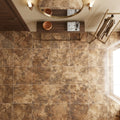 Noce (Antalya) Travertine 24x24 Filled & Honed Travertine Tile — Foyer floor