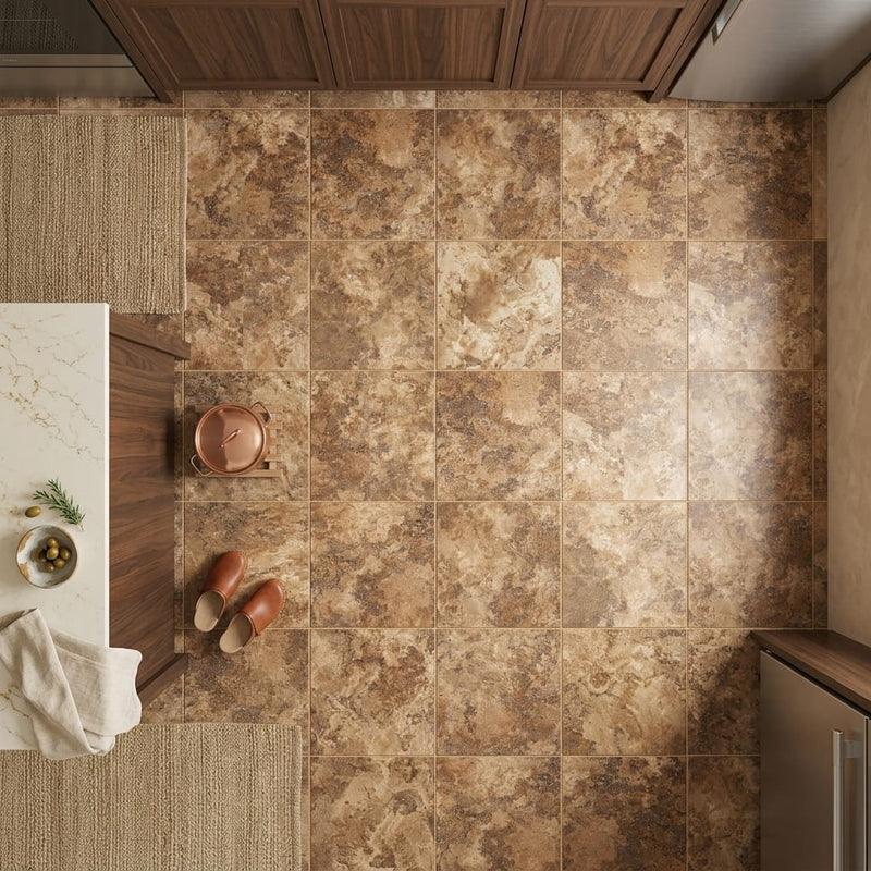 Noce (Antalya) Travertine 24x24 Filled & Honed Travertine Tile — Kitchen floor