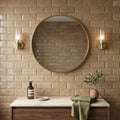 Noce (Antalya) Travertine 3x6 Honed Travertine Tile — Bathroom wall